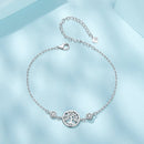 925 Sterling Silver White Gold Plated Bracelet with CZ Pendant-3