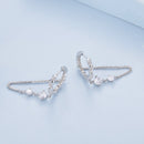 925 Sterling Silver Earrings with Pavé Setting CZ, 34*6mm for Women-5