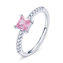 925 Sterling Silver Ring Size 6.0 with Pavé Setting CZ and Platinum Plating-2