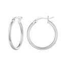 925 Sterling Silver Plated Platinum Earrings 24x2mm for Women-1