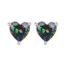 925 Sterling Silver Earrings 7mm Width with Transparent Glass for Women-3