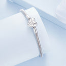 925 Sterling Silver + Pavé Setting White Gold Bracelet 17.0cm for Women-3