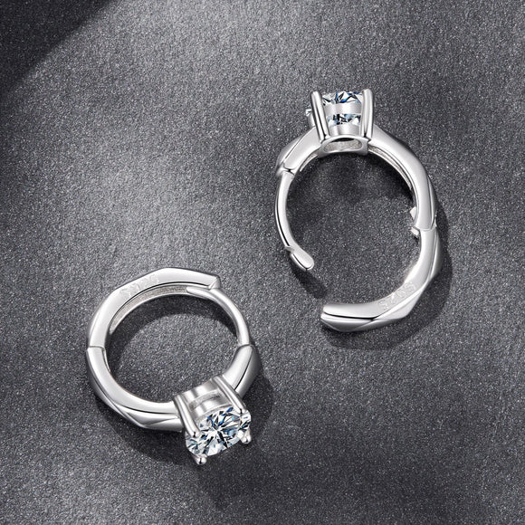 925 Sterling Silver Moissanite 0.50 Carat Earrings for Women