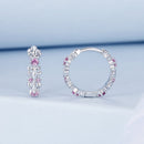 925 Sterling Silver Pavé CZ White Gold Plated Earrings for Women-3