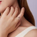 925 Sterling Silver Plated White Gold 0.7cm Flower Ring-7