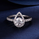 925 Sterling Silver Moissanite 1 Carat Pendant Ring Size 6 for Women-3