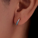 925 Sterling Silver Enamel Plated White Gold Earrings 1.2cm for Women-7