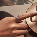 925 Sterling Silver Oxidized Silver Ring for Women-5