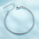 925 Sterling Silver Plated Platinum Bracelet with Adjustable Length for Women-4