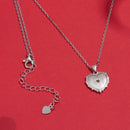 925 Sterling Silver White Gold Plated Necklace with CZ Pendant for Women-4