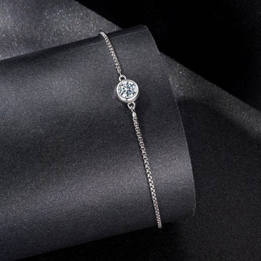 925 Sterling Silver 0.50 Carat Moissanite Bracelet for Women - 0