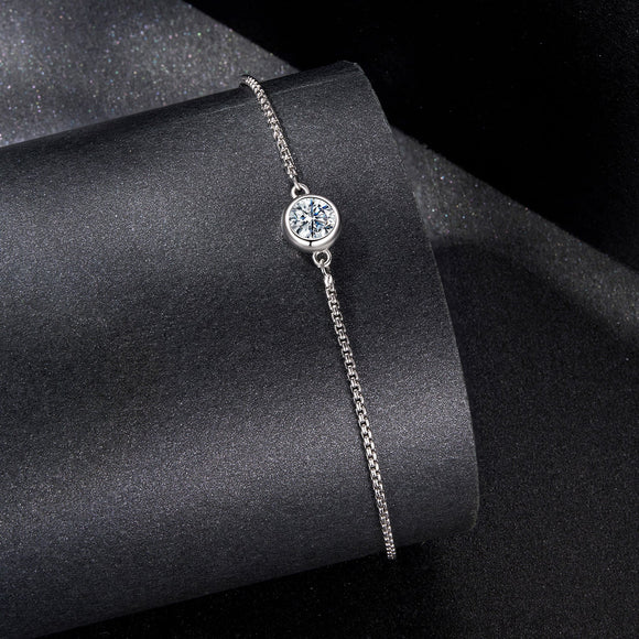 925 Sterling Silver 0.50 Carat Moissanite Bracelet for Women