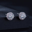 925 Sterling Silver Moissanite 1 Carat Earrings in 10mm Pavé Setting for Women-5