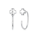 S925 Silver Brass and White Gold Plated 1.4cm Earrings for Women-2