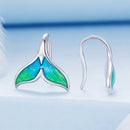 925 Sterling Silver White Gold Plated Enamel Earrings for Women-2