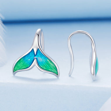925 Sterling Silver White Gold Plated Enamel Earrings for Women - 0