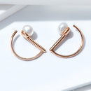925 Sterling Silver Earrings in Rose Gold with Beads for Women-3