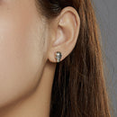 S925 Oxidized Silver Earrings Size 1*0.7cm for Women-6