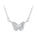 925 Sterling Silver Necklace with Pavé Setting CZ, Length 390+60mm, Pendant Size 8x15mm, for Women-2