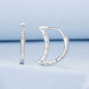 925 Sterling Silver Pave Setting CZ White Gold Plated Earrings for Women-3