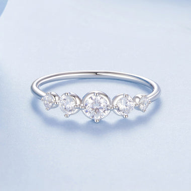 925 Sterling Silver Ring Size 6.0 with Pavé CZ in White Gold Finish for Women - 0