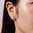925 Sterling Silver Earrings with White Gold Plating and CZ-8