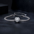 925 Sterling Silver & 1 Carat Moissanite & CZ White Gold Plated Bracelet for Women-4