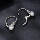 925 Sterling Silver & Moissanite 0.30 Carat Earring with Freshwater Pearl for Women-4