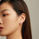 925 Sterling Silver Earrings with Transparent Glass for Women-4