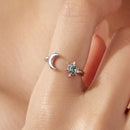 925 Sterling Silver Ring with Glass Snowflakes and Moon for Women-5