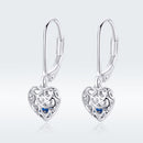925 Sterling Silver Earrings with CZ and Platinum Plating, 2.3*0.8 cm-4