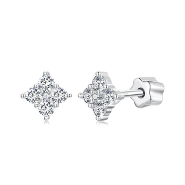 925 Sterling Silver 10mm Moissanite Earrings for Women - 0