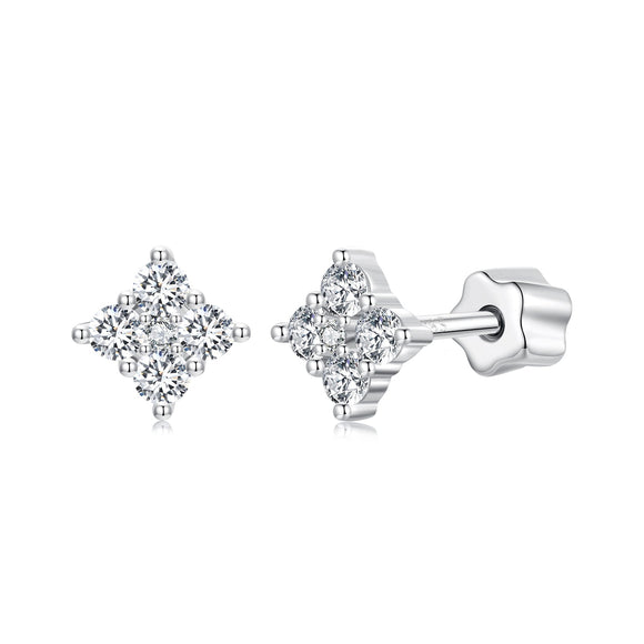 925 Sterling Silver 10mm Moissanite Earrings for Women
