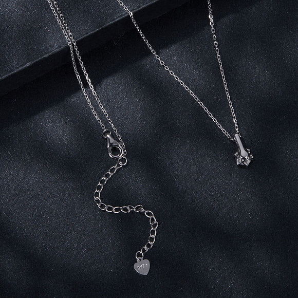 925 Sterling Silver Moissanite Plated Platinum Necklace for Women, 6.5mm, Style L, 400mm Length