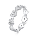 925 Sterling Silver Pave Setting CZ White Gold Plated Ring Size 6 for Women-1