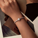 925 Sterling Silver White Gold Plated 17cm CZ Pavé Bracelet for Women-6