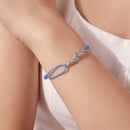 925 Sterling Silver Adjustable White Gold Bracelet with CZ Pendants for Women-6