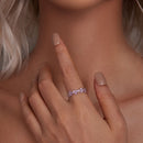 925 Sterling Silver Enamel Platinum Plated Ring Size 6 for Women-5
