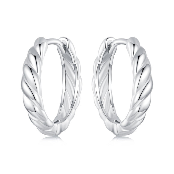 925 Sterling Silver Plated White Gold Earrings for Women - Size 11*3mm