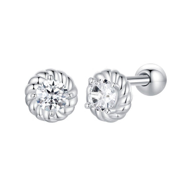 925 Sterling Silver 3mm Moissanite Earrings for Women - 0