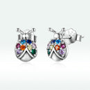925 Sterling Silver Earrings with Oxidized Finish and Pavé Setting CZ-4