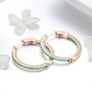 925 Sterling Silver Plated Rose Gold Pavé Setting CZ Earrings-2