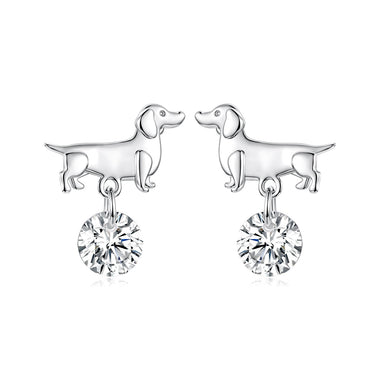 925 Sterling Silver White Gold Plated Pavé Setting CZ Earrings for Women - 0
