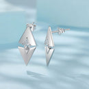 925 Sterling Silver Earrings with White Gold Plating and CZ-3