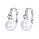 925 Sterling Silver Earrings with Quality Shell Pearl and CZ for Women-1