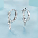 925 Sterling Silver Plated White Gold Earrings with CZ for Women-3