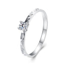 925 Sterling Silver Moissanite White Gold Plated Ring Size 6-2