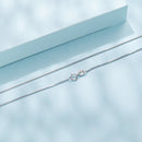 925 Sterling Silver + Plated White Gold Necklace 40cm for Women-7