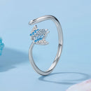 925 Sterling Silver Manta Ray Ring with Pavé Setting CZ for Women-2