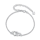 925 Sterling Silver White Gold Plated Chain Bracelet for Women-1